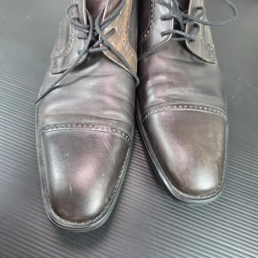 Bruno Magli Lansdale BM600252 Mens Leather Lace Up Cap Toe Oxfords Shoes Sz 11.5